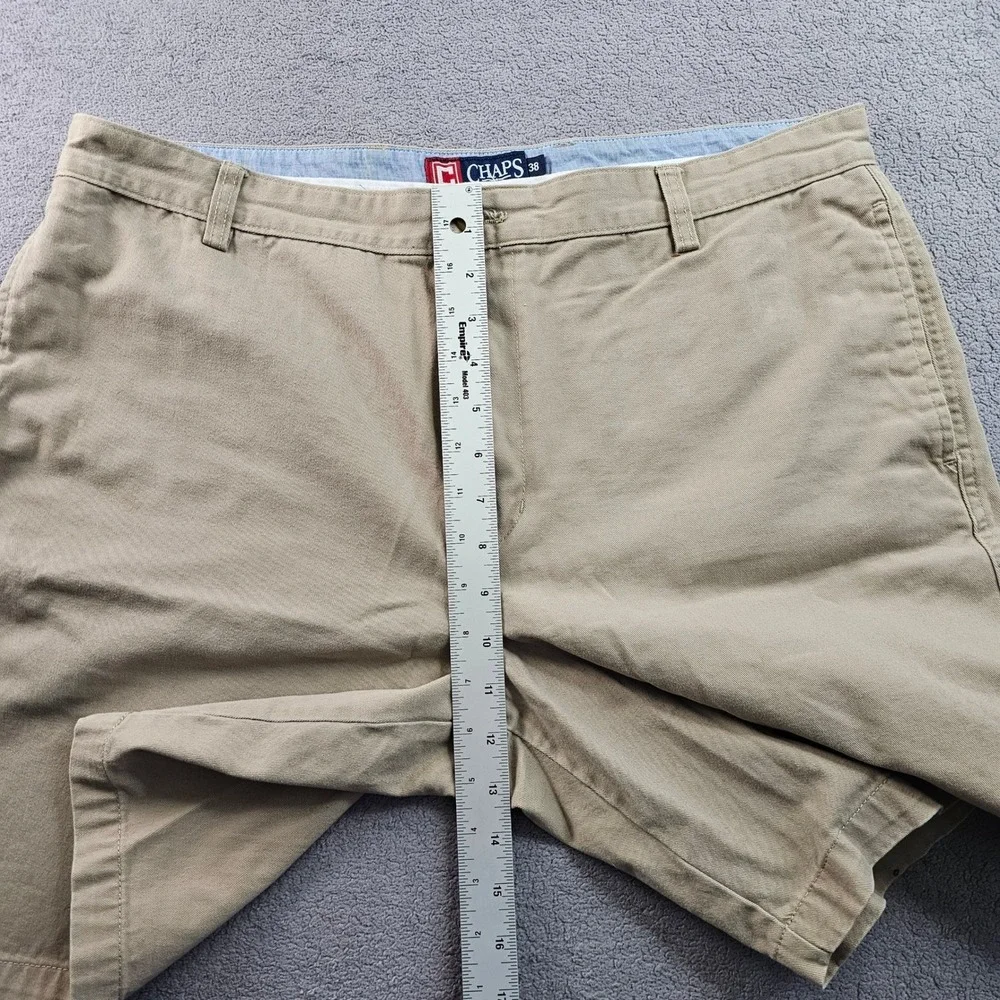 Chaps Chino Shorts Men's Size‎ 38 Beige Flat Front 8
